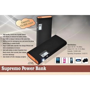 Supremo Power Bank With Torch (15,000 Mah)