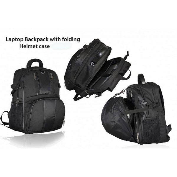 Laptop Backpack With Folding Helmet Case