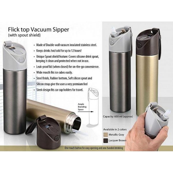 Vacuum Flask With Flick Open Top (600 Ml)