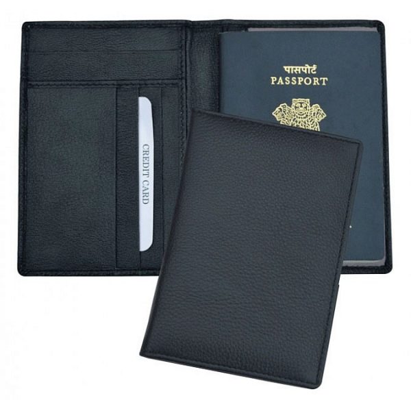 Passport Cover With Cards Insertion - Genuine Leather