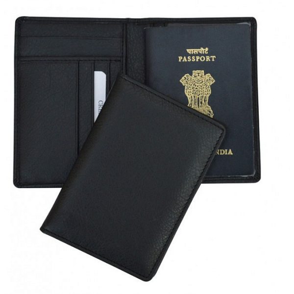 Passport Cover With Cards Insertion - Genuine Leather