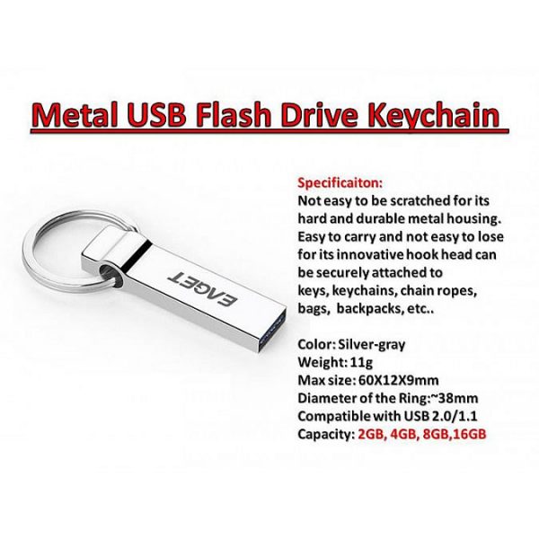 Metal Usb Flash Drive Keychain ( 4Gb, 8Gb, 16Gb)