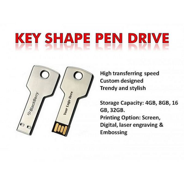 Key Shape Pen Drive (4Gb, 8Gb, 16Gb)