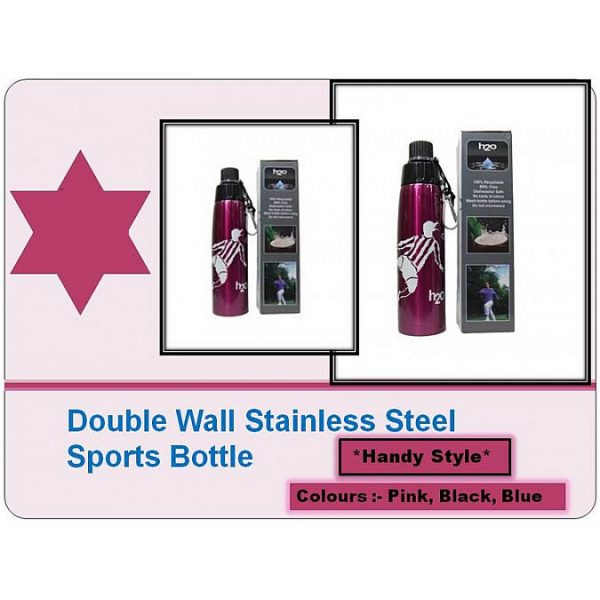 Double Wall Stainless Steel Sports Bottle Handy Style (500 Ml)