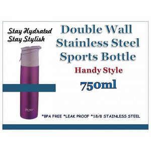 Double Wall Stainless Steel Sports Bottle Handy Style (750 Ml)