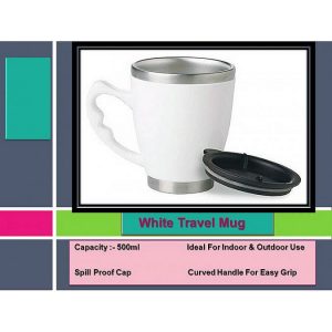 White Travel Mug