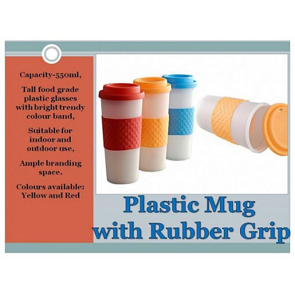 Plastic Mug With Rubber Grip