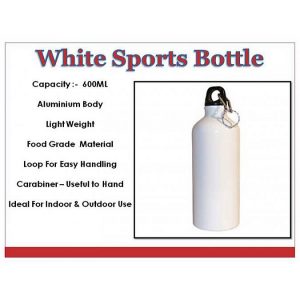 White Sports Bottle (600Ml)