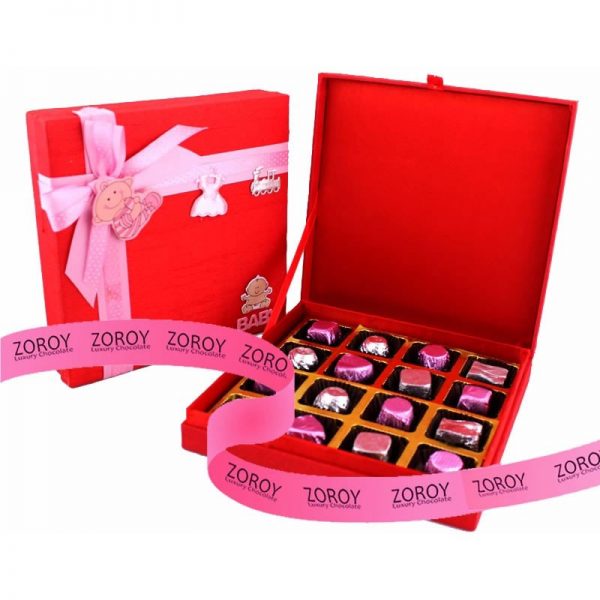 Zoroy Baby Shower Special Chocolate Box Pink - 160 gm